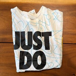 Nike Kids White and Black 'Just Do' Tee
